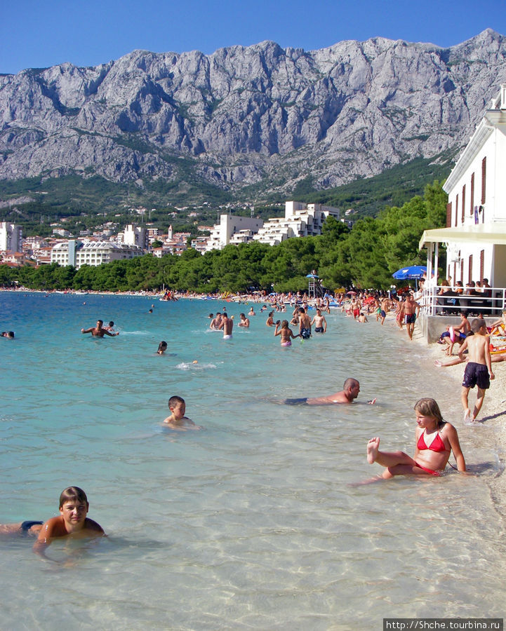 Пляж и набережная города Макарска, как провести лишнее время Макарска, Хорватия