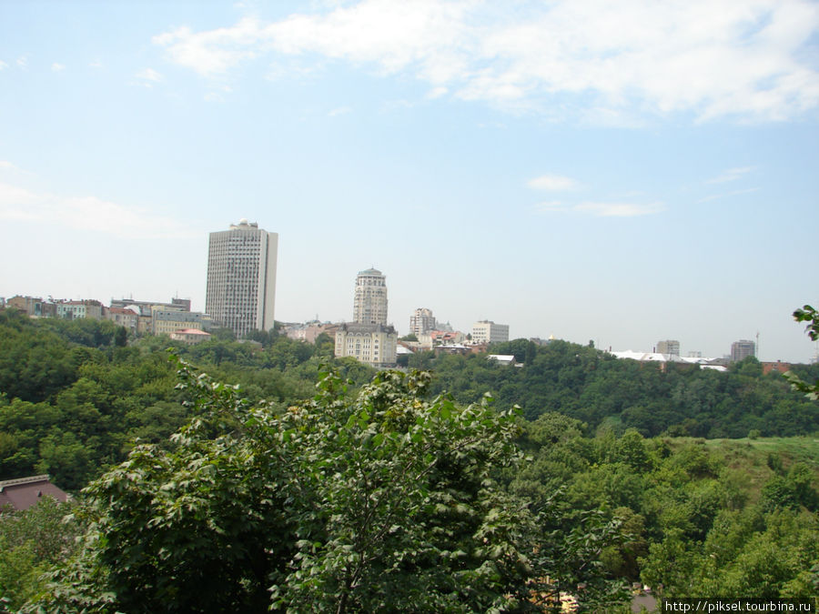 Панорама. Вид с территории Исторического музея на одну из центральных частей города. Киев, Украина