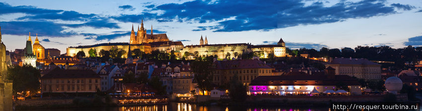 Засыпающая Прага. Панорама Пражского града, собор Св.Вита.