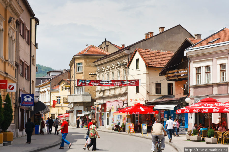 Улица в центре города Травник, Босния и Герцеговина