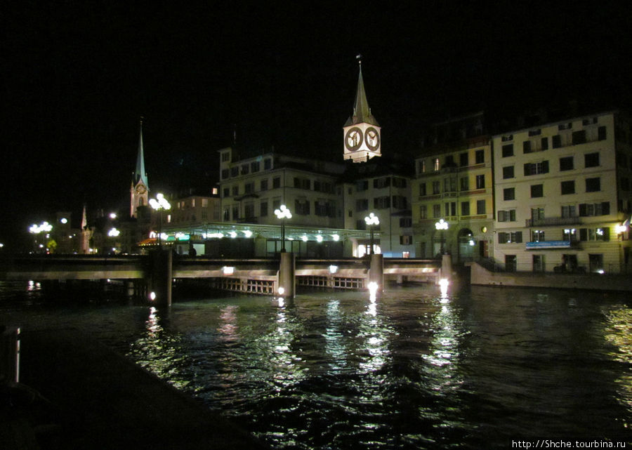 Прогулка по ночному Цюриху. Привязка к местности Цюрих, Швейцария