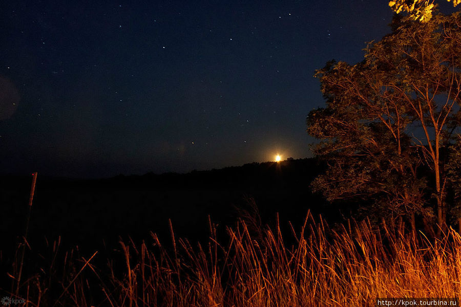 Ночь и рассвет на меловых горах Урюпинск, Россия