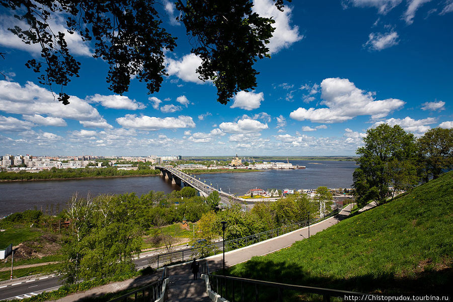 Канавинский мост, Стрелка, Ока и Волга. Нижний Новгород, Россия