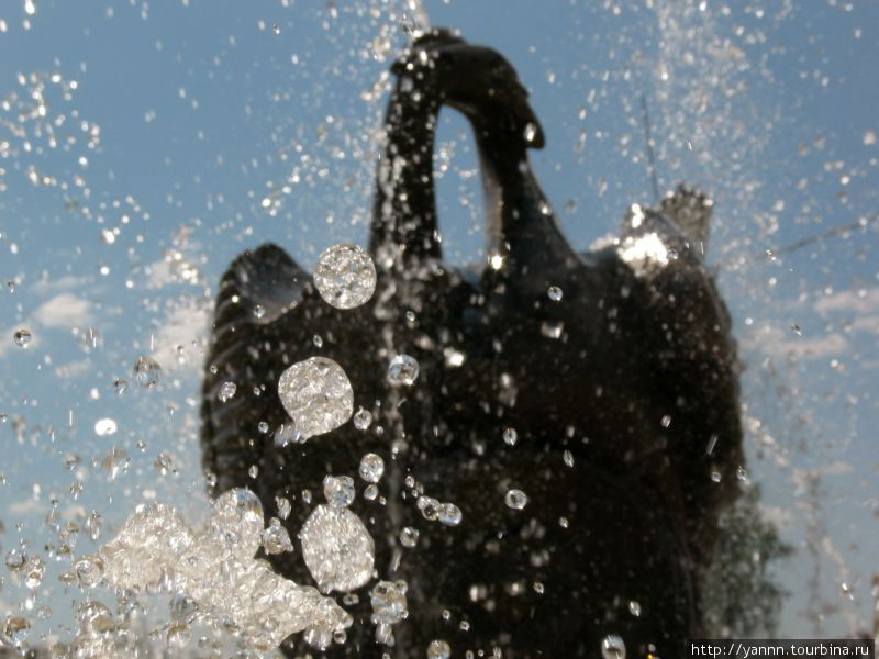 Два черных лебедя — фонтан в городском сквере Еманжелинска Еманжелинск, Россия