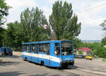 Трамвай 71-608К на Никольской улице