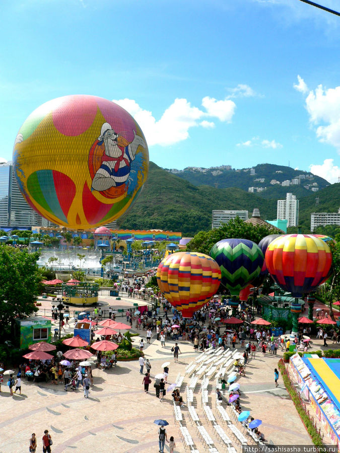 Оушен Парк с воздуха Гонконг