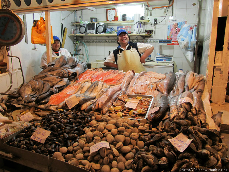 Центральный рынок — рыбные ряды Сантьяго, Чили
