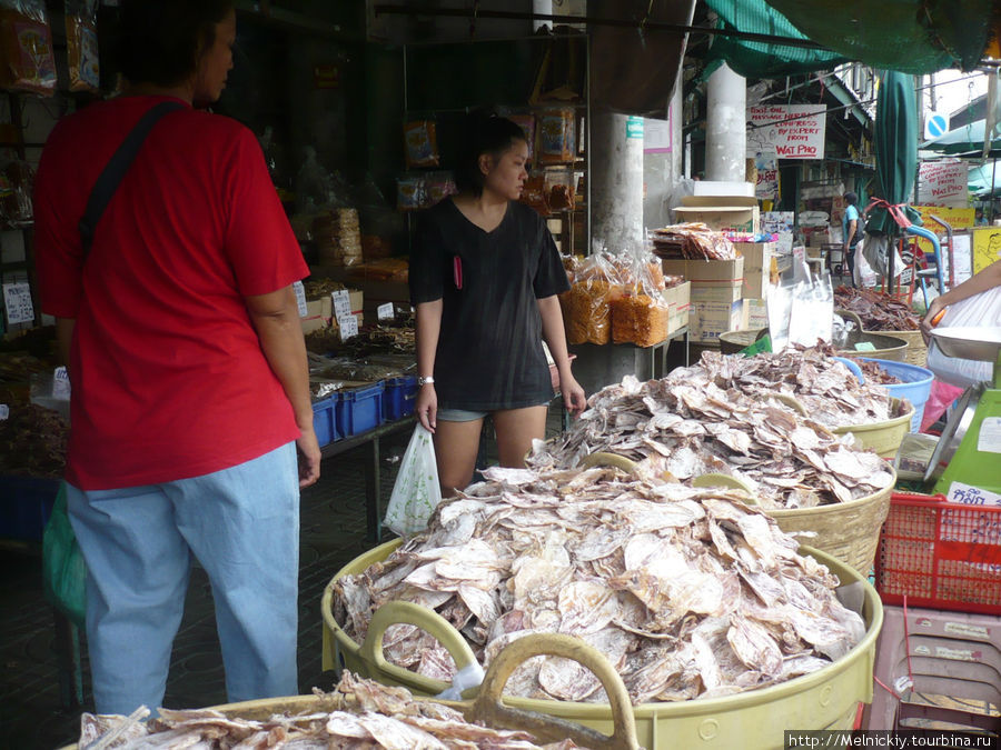 Рыбный рынок возле храма лежащего Будды Бангкок, Таиланд