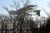 В Гатчине был построен первый в России военный аэродром. Самолет Форманн у входа в музей истории авиационного двигателестроения и ремонта.