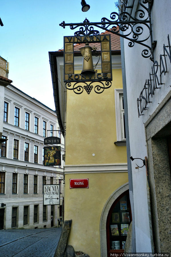 Угол улиц Horni и Masna Чешский Крумлов, Чехия