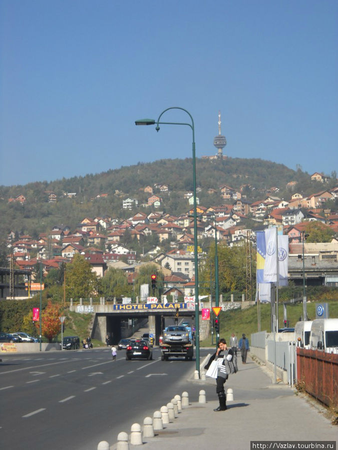 Панорама верхней части города Сараево, Босния и Герцеговина