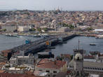 Самый красивый вид с высоты в Стамбуле открывается, конечно же, с Галатской башни. Все первые фото в этом альбоме сделаны с нее.  Мост через залив Золотой Рог предстает во всей своей красе.