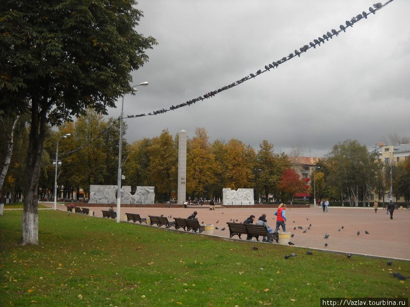 Панорама площади с монументом Подольск, Россия