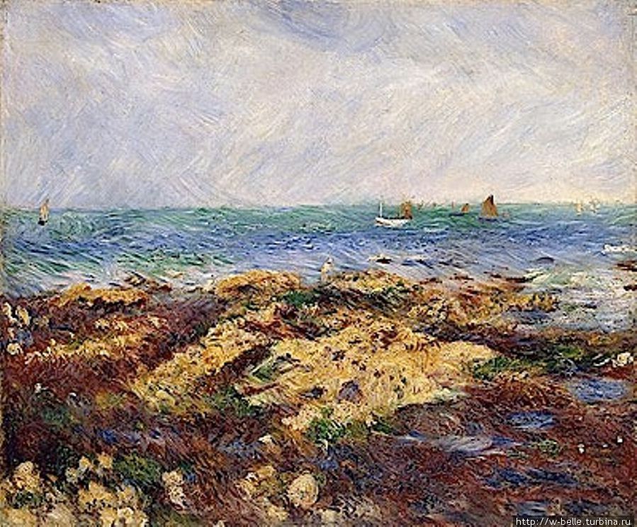  Low Tide at Yport 1883, Ренуар Пьер Огюст Ипор, Франция