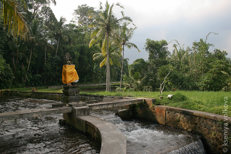 Река Пакрисан — отсюда начинается спуск к храму Бали, Индонезия