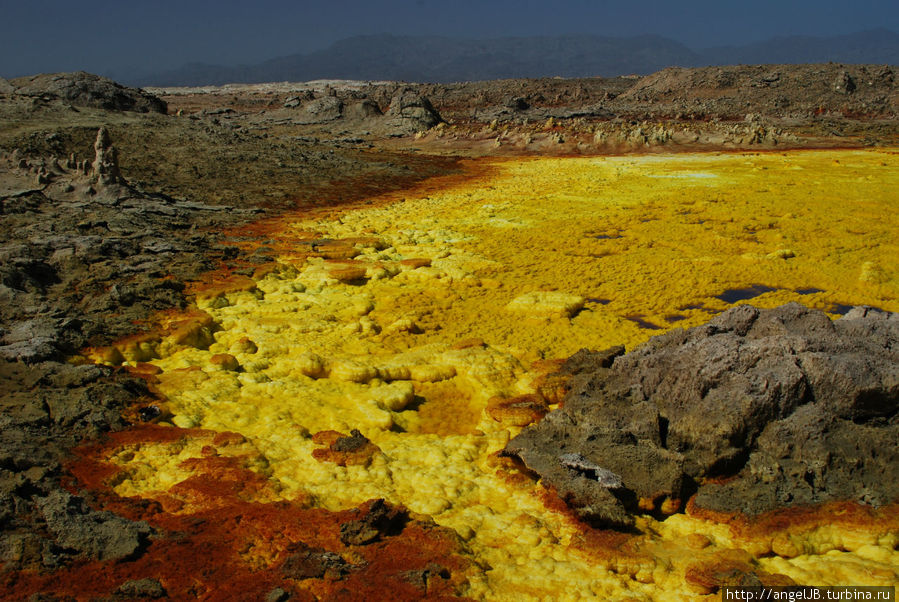 Неземная красота Даллола вулканы Даллол (-45м), Эфиопия