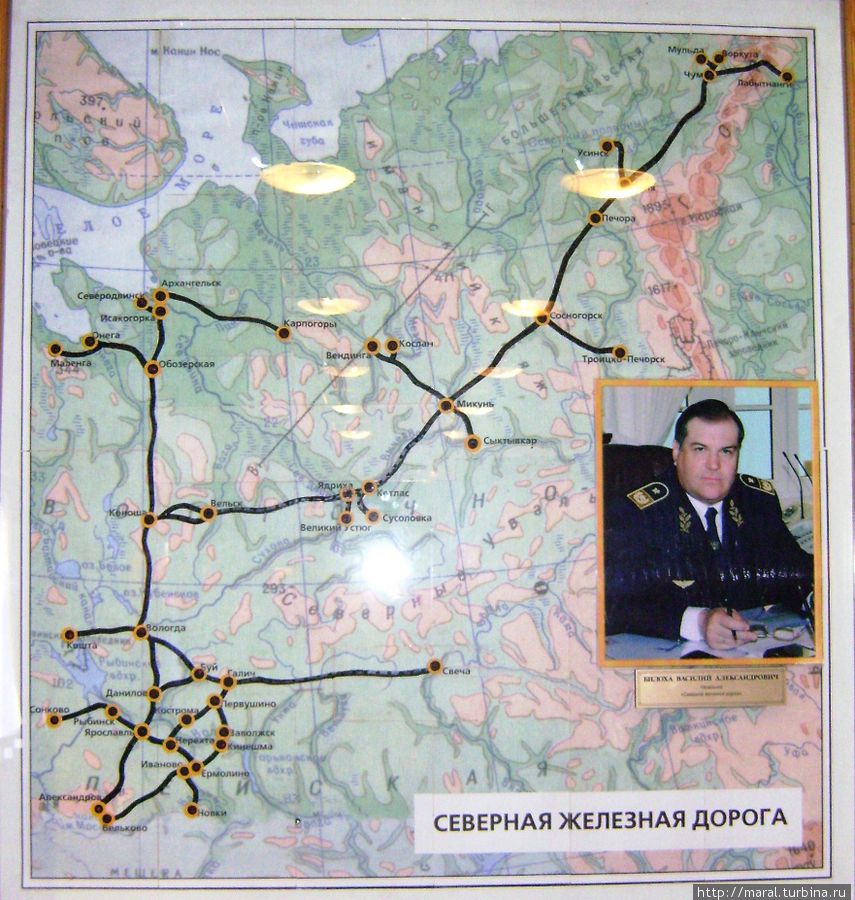 Схема Северной железной дороги Рыбинск, Россия