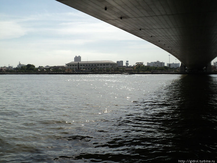 Река Чао Прая под мостом. Бангкок, Таиланд