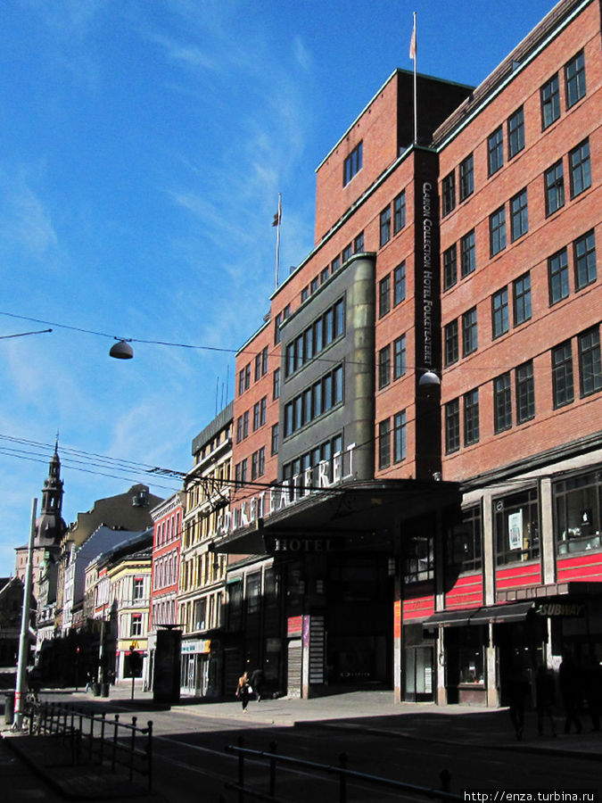Вид на отель с улицы Storgata. Осло, Норвегия