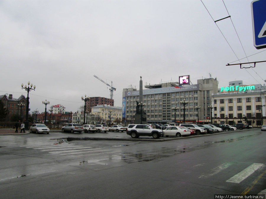 Вид на Комсомольскую площадь. Хабаровск, Россия