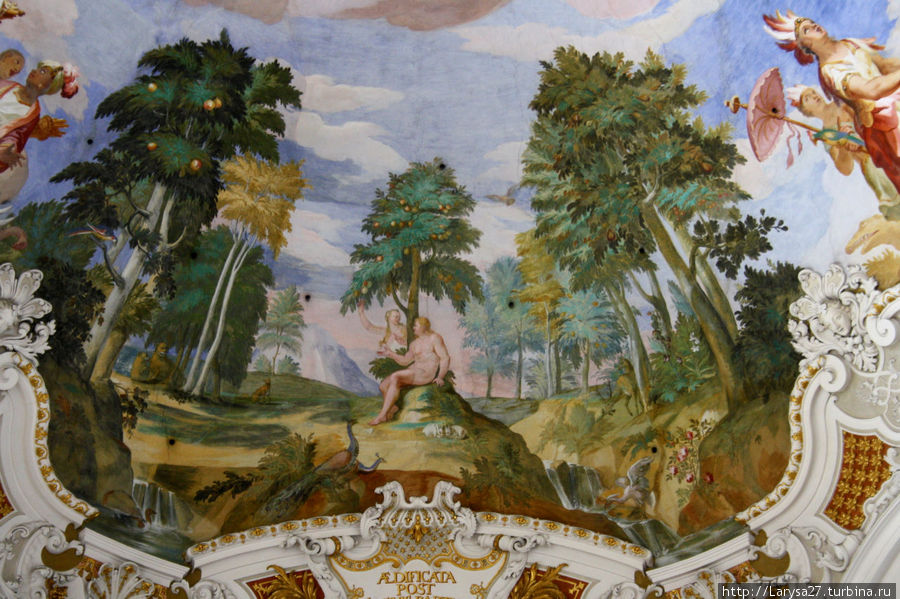 Деталь фрески с райским садом Штайнхаузен, Германия