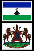 Флаг и герб Лесото.