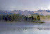 Туманное утро на первом озере.