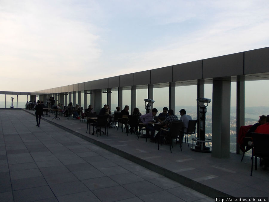 на крыше, обзорная площадка, со столиками Стамбул, Турция