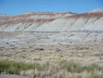 На склонах холмов по разноцветным минералам можно проследить геологические события происходившие десятки миллионов лет назад. Петрифайед Форест.