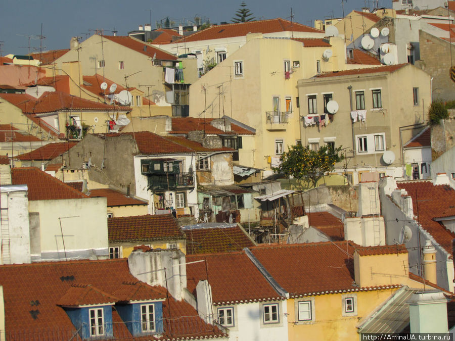 Лиссабон в январе. Крыши Лиссабон, Португалия