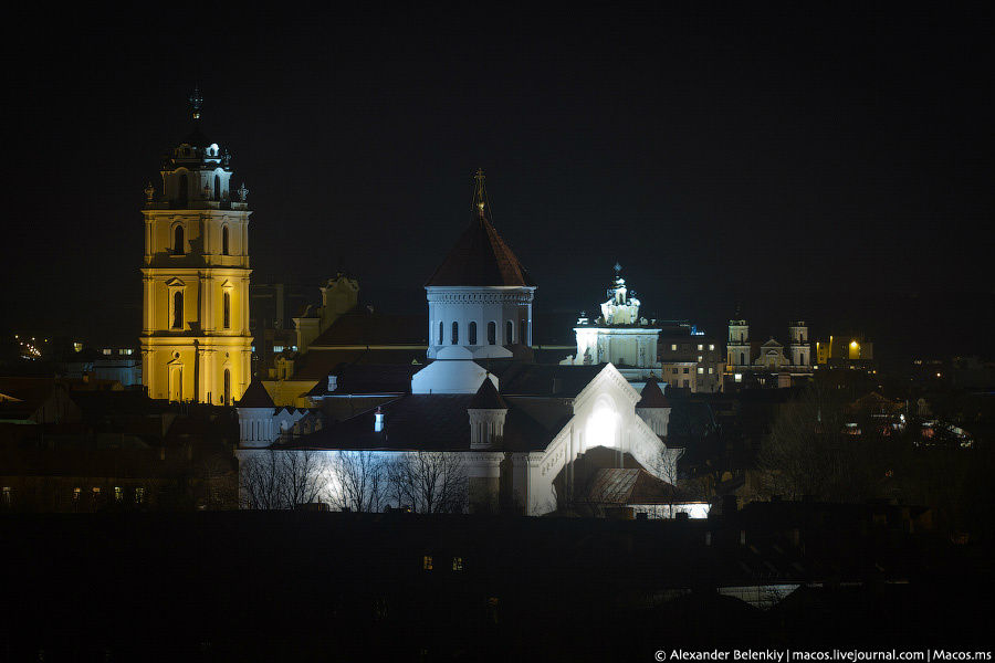 Ночной новогодний Вильнюс Вильнюс, Литва
