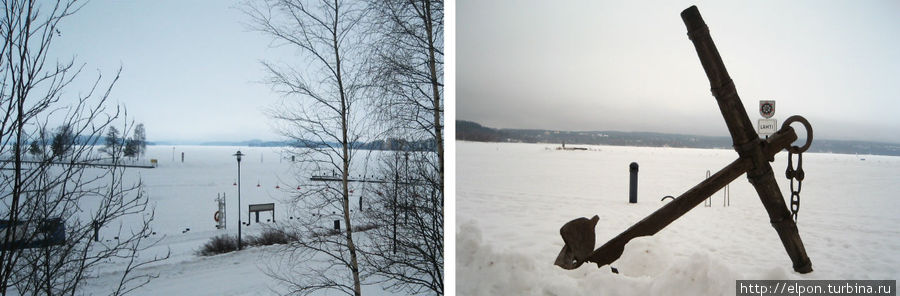 На берегу озера Весиярви в марте Лахти, Финляндия