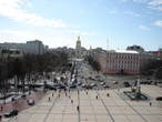 Виды Киева с высоты птичьего полета с колокольни собора. Перспектива с Софиевским собором