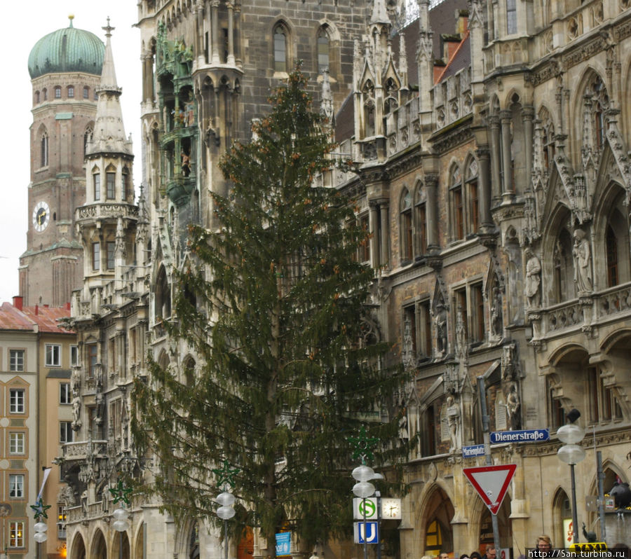 Новогодний декор немецкой елки Мюнхен, Германия