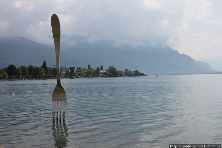та самая вилка в озере. Монтрё, Швейцария