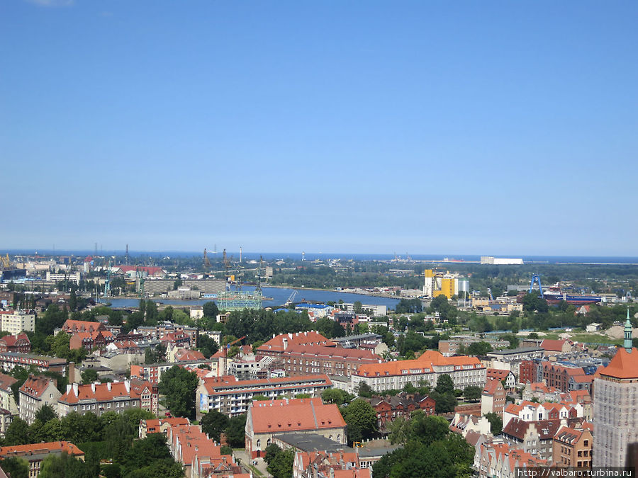 Гданьск с высоты птичьего полета — Мариацкий костел Гданьск, Польша