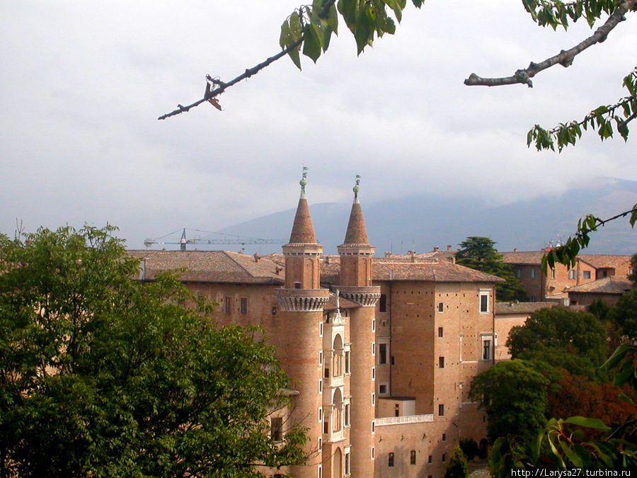 Вид на дворец герцогов Урбинских с крепости  Альборноз Урбино, Италия