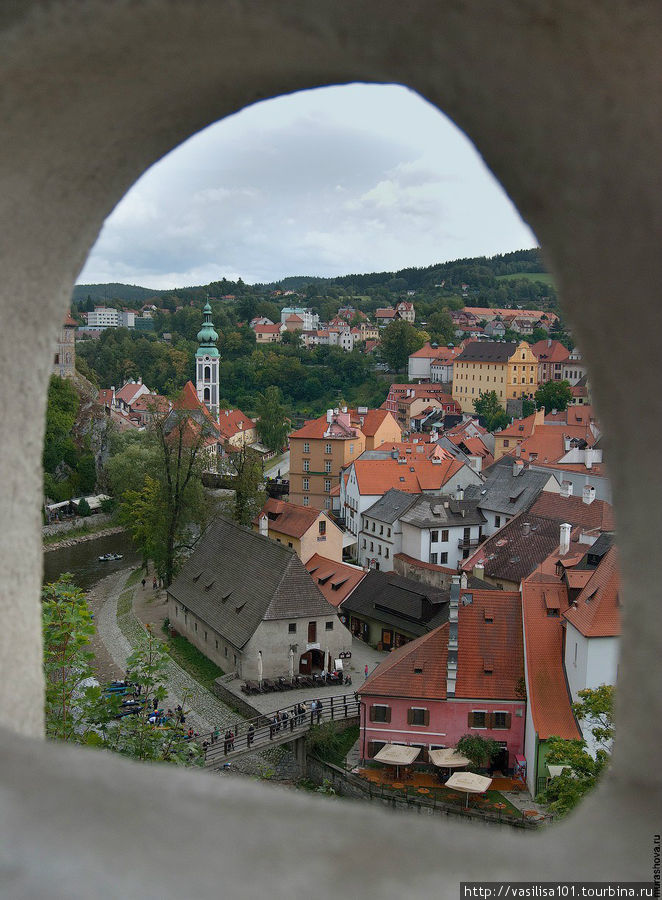 Вид на город из замка Чешский Крумлов, Чехия