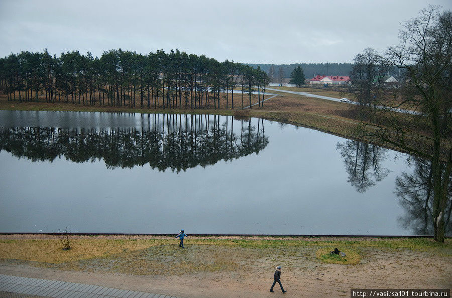 Вид из башни на большой пруд Мир, Беларусь