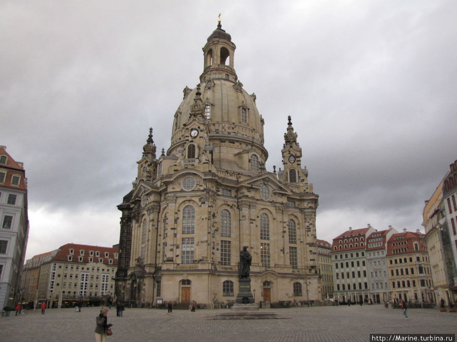 Фрауенкирхе считается самой значительной протестанской церковью Германии. Дрезден, Германия