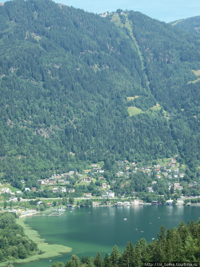 Вид на наш кемпинг со смотровой площадки Швейцария