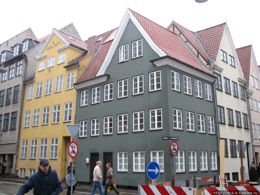 Красивые дома улицы  Landemaerket Копенгаген, Дания
