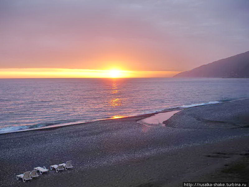 Закаты и  море Гагра, Абхазия