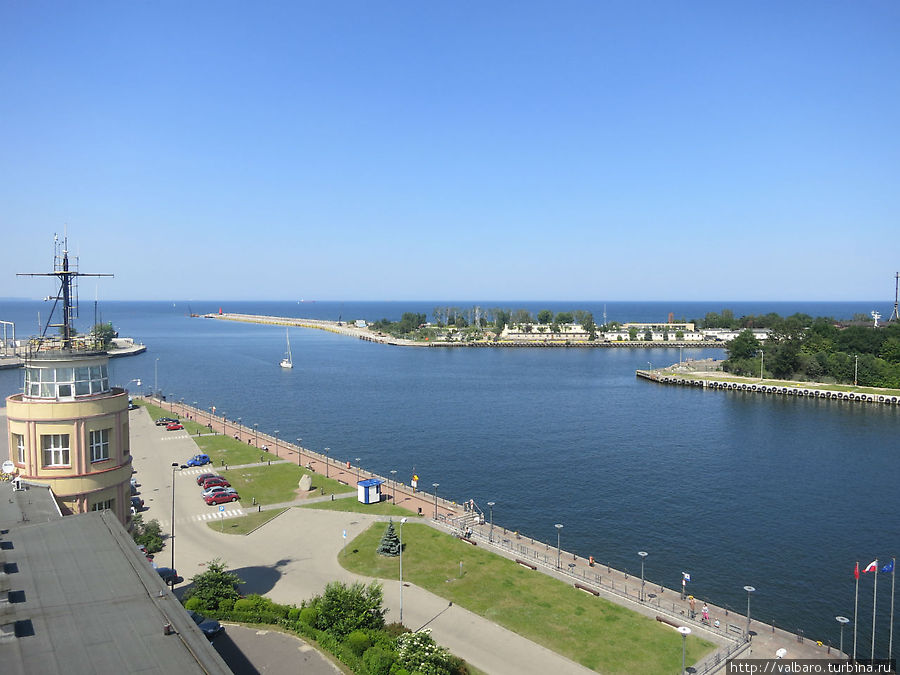 Вид с маяка на порт Гданьск, Польша