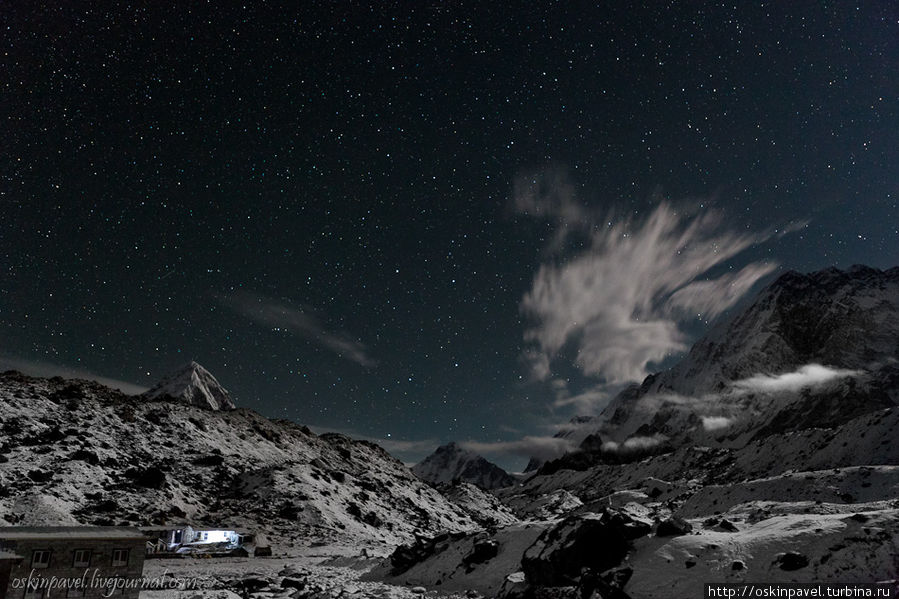 Небо в звёздах, рек серебро, да костров горячая медь... Лобуче, Непал
