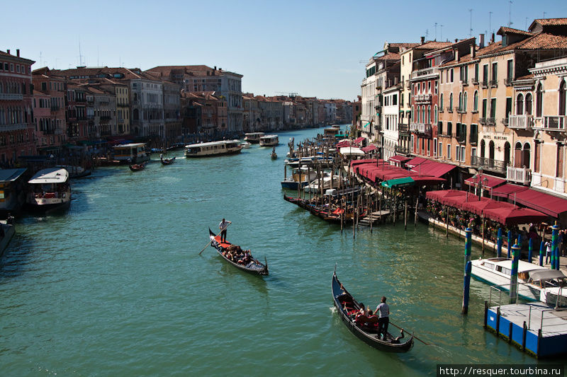 Вид на гран канал с моста Риальто (PONTE DI RIALTO), Венеция. Венето, Италия