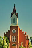 White Chapel, построенная в 1883-м году мормонами, имеющая, однако межконфессиональное применение. Обратил внимание на пентаграмму по центру