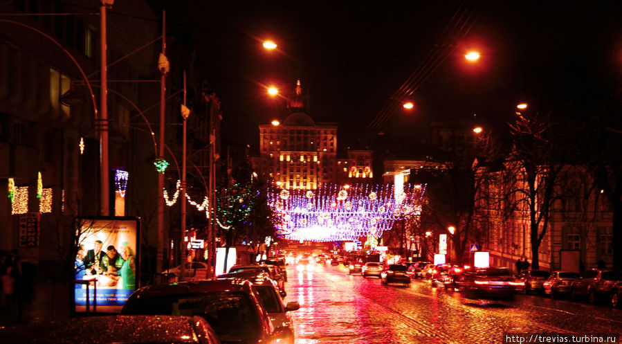 Вид на Крещатик с ул. Богдана Хмельницкого Киев, Украина
