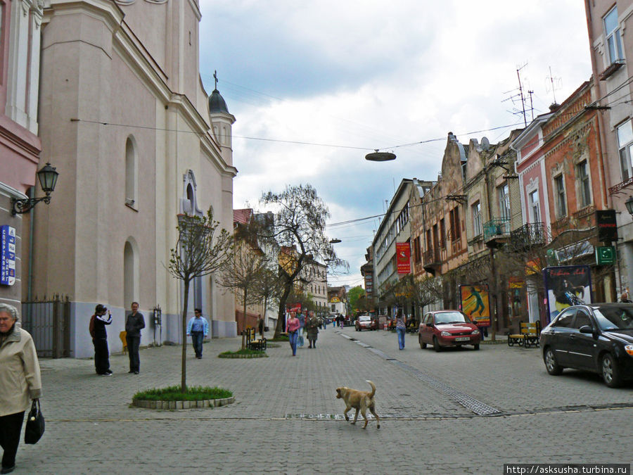 Улица Корзо — центральная улица Ужгорода. Здесь лучше всего сохранилась старинная застройка. Ужгород, Украина