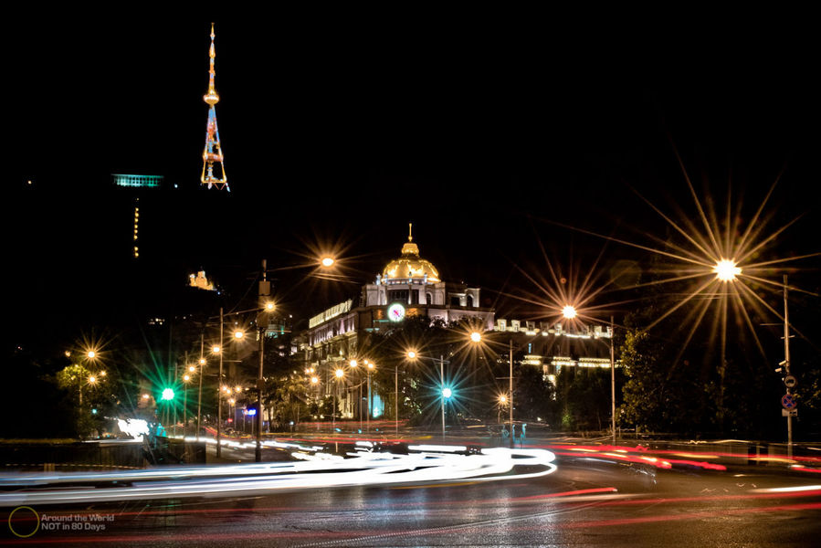 Ночной город Тбилиси, Грузия